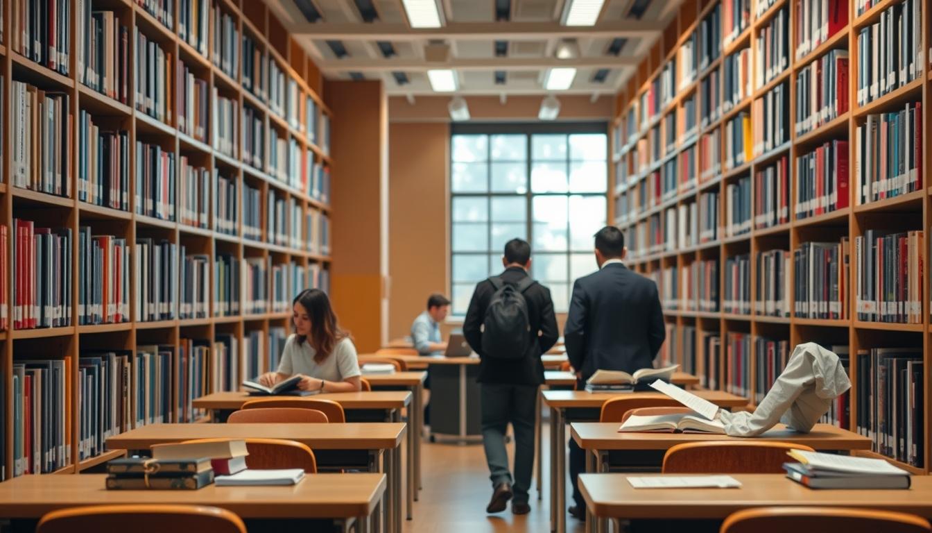 Students studying together in modern classroom